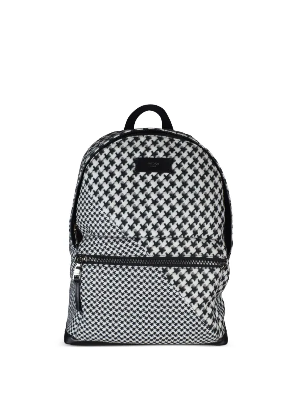Jimmy Choo Houndstooth Print Backpack in Black