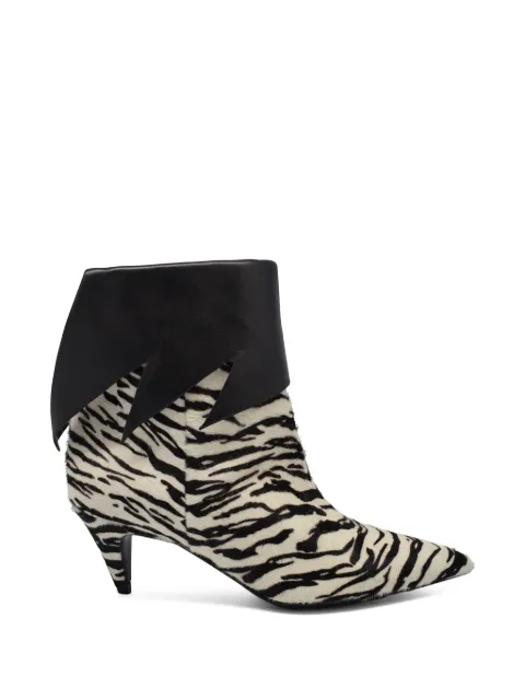 Saint Laurent zebra effect cutout boots