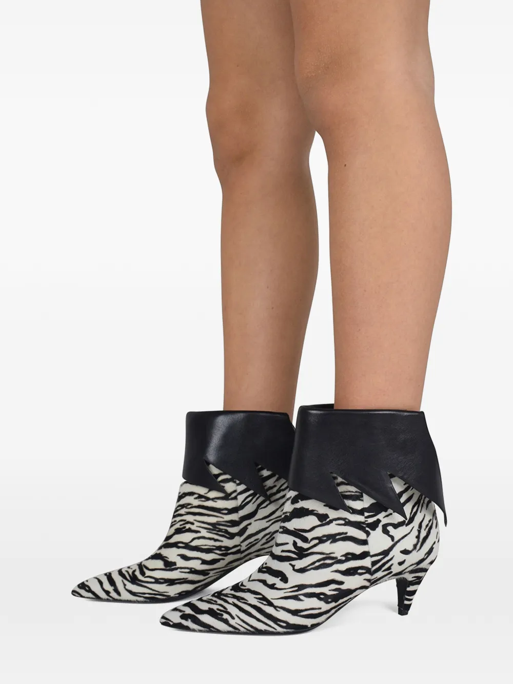 Saint Laurent Laarzen met zebra-effect Wit