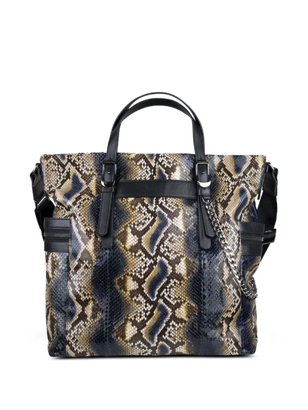 JIMMY CHOO パイソン型押し ハンドバッグ Jimmy Choo パイソンパターン ハンドバッグ | ブラック | FARFETCH JP