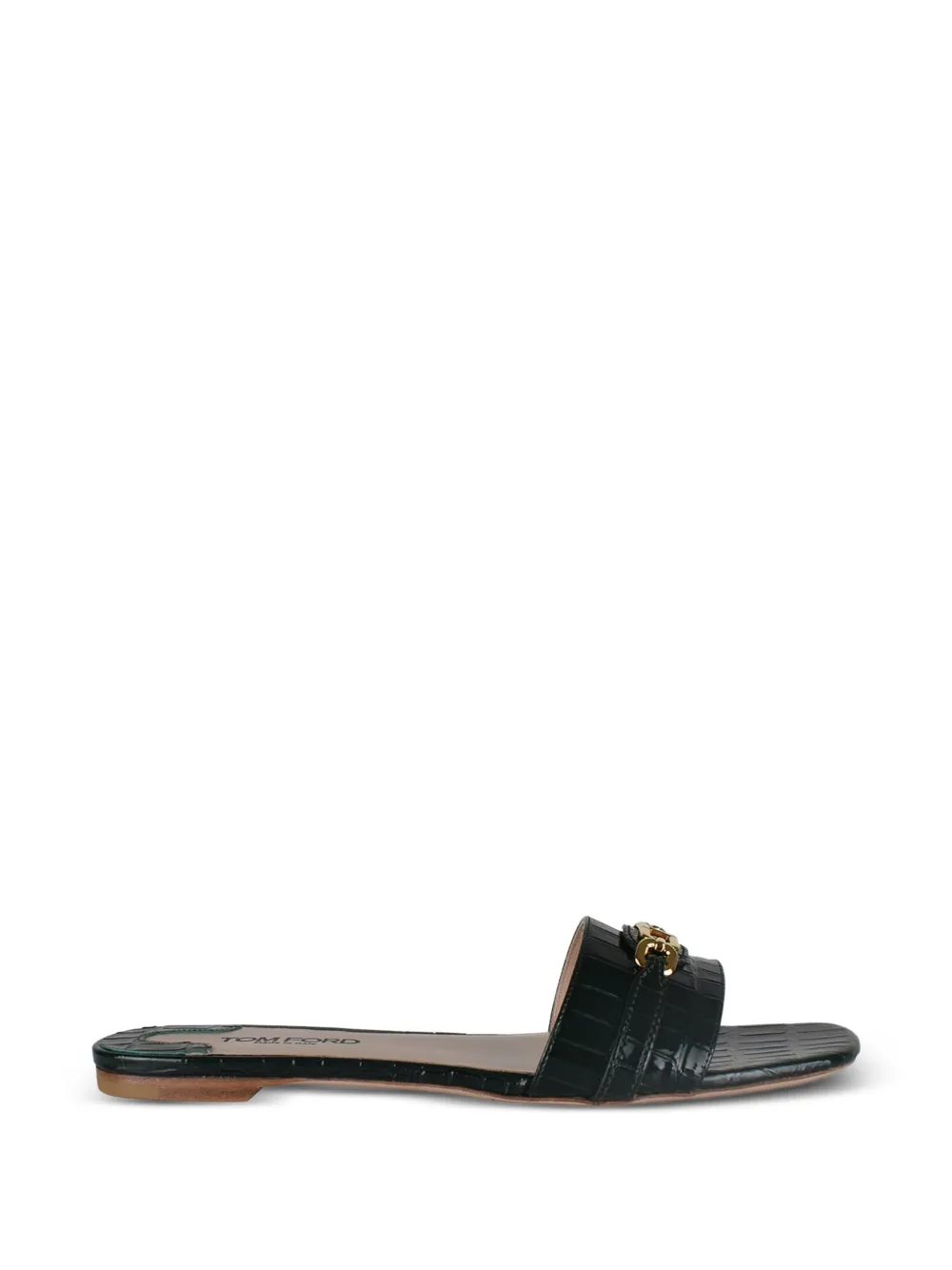 TOM FORD Whitney crocodile-effect sandals Groen