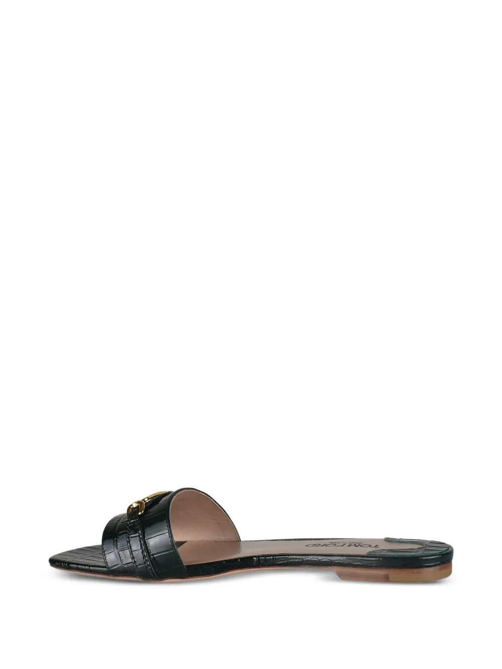TOM FORD Whitney crocodile-effect sandals Groen