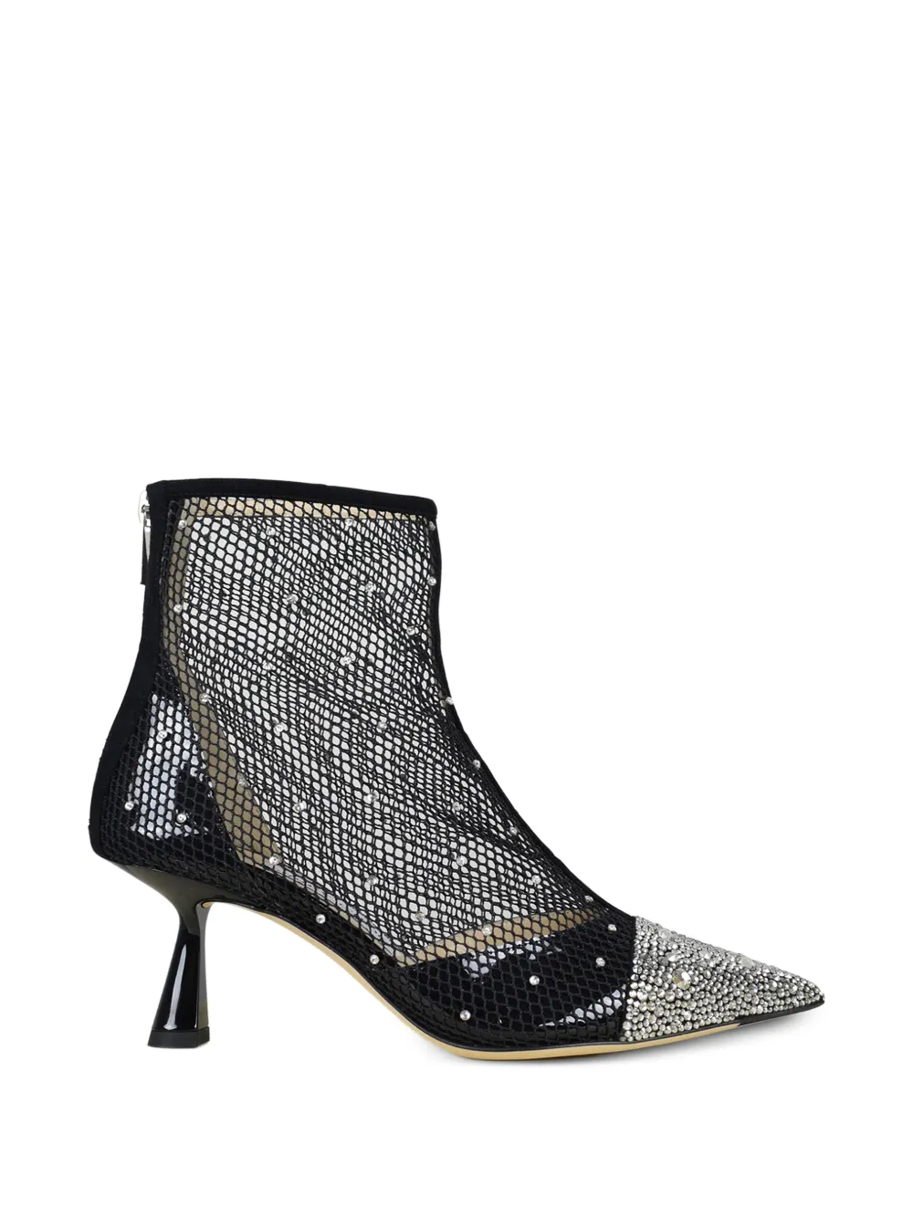 Jimmy Choo 80 mm mesh laarzen verfraaid met kristallen Wit