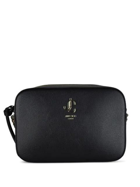 logo grained leather shoulder bag
