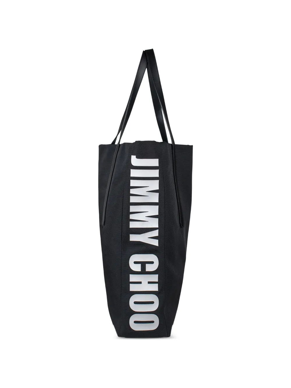 Jimmy Choo Leren shopper met logoband Zwart