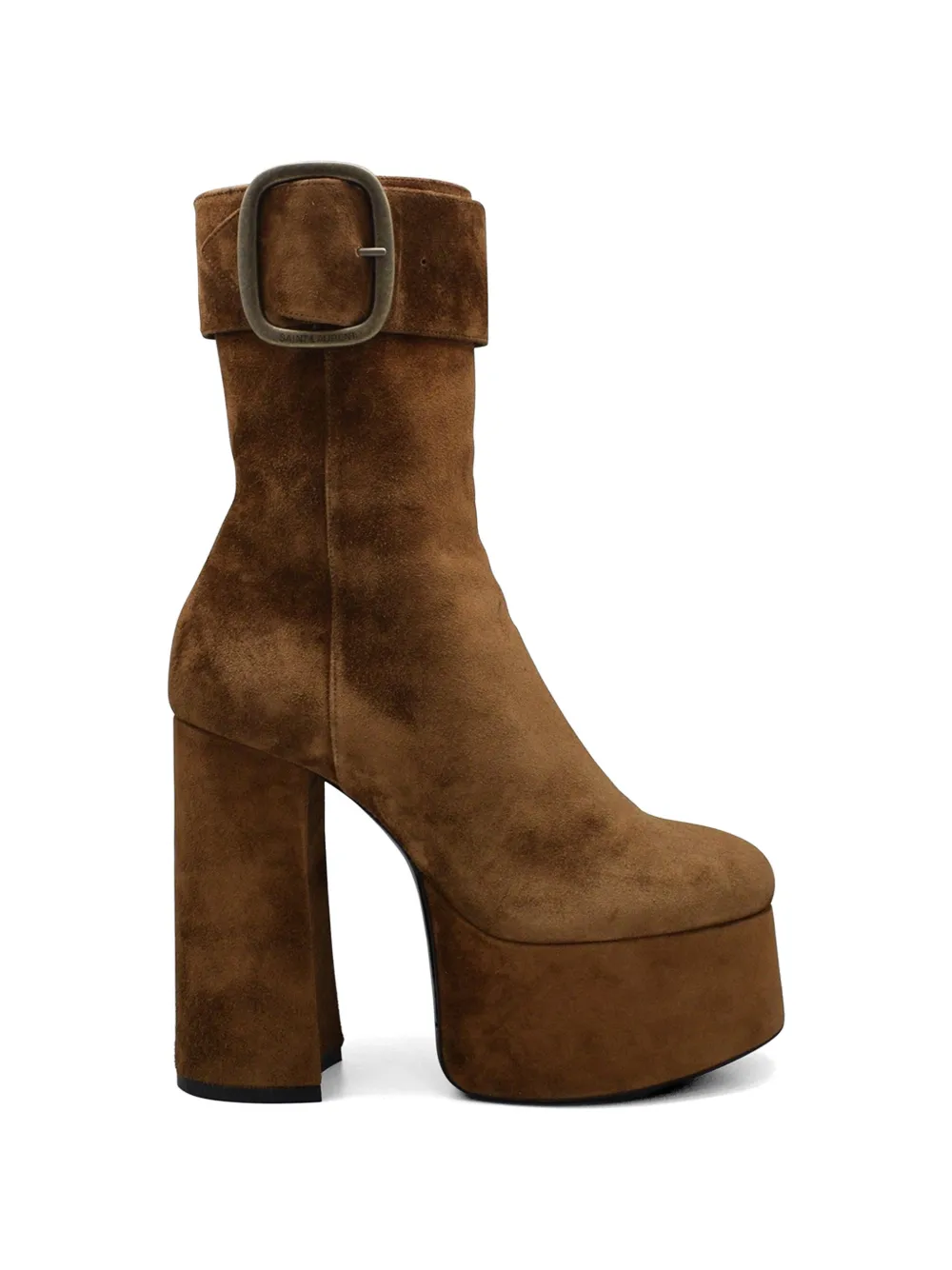 Saint Laurent Billy buckle-detail platform boots - Braun