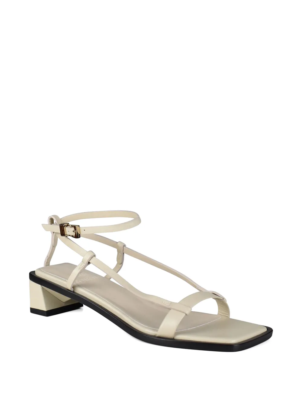 Anest Collective Leren sandalen met gekruiste bandjes Beige