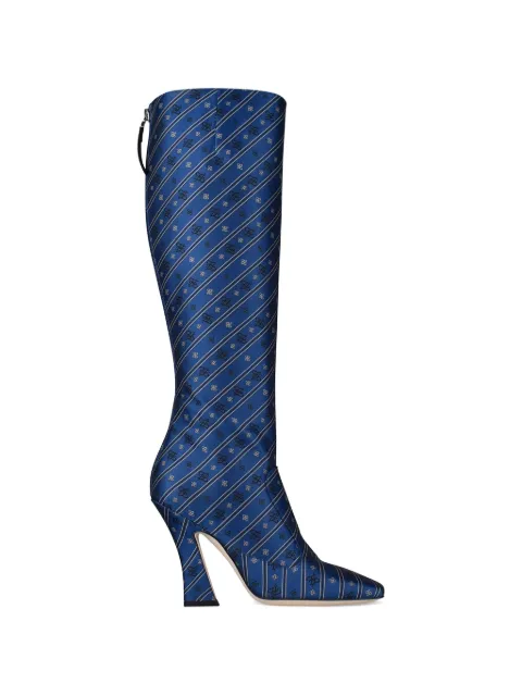 FENDI embroidery diagonal boots