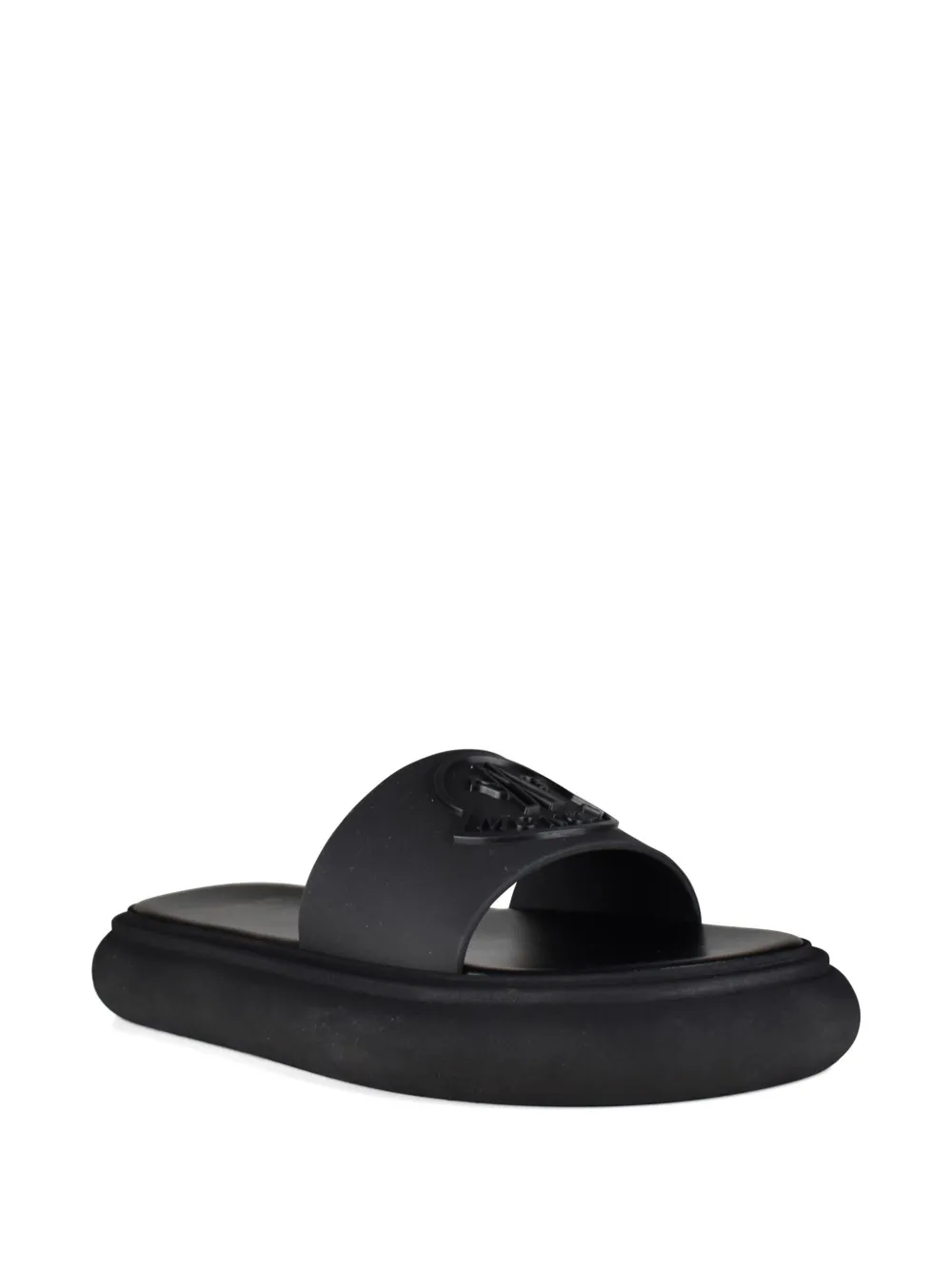 Moncler Slippers met logo Zwart