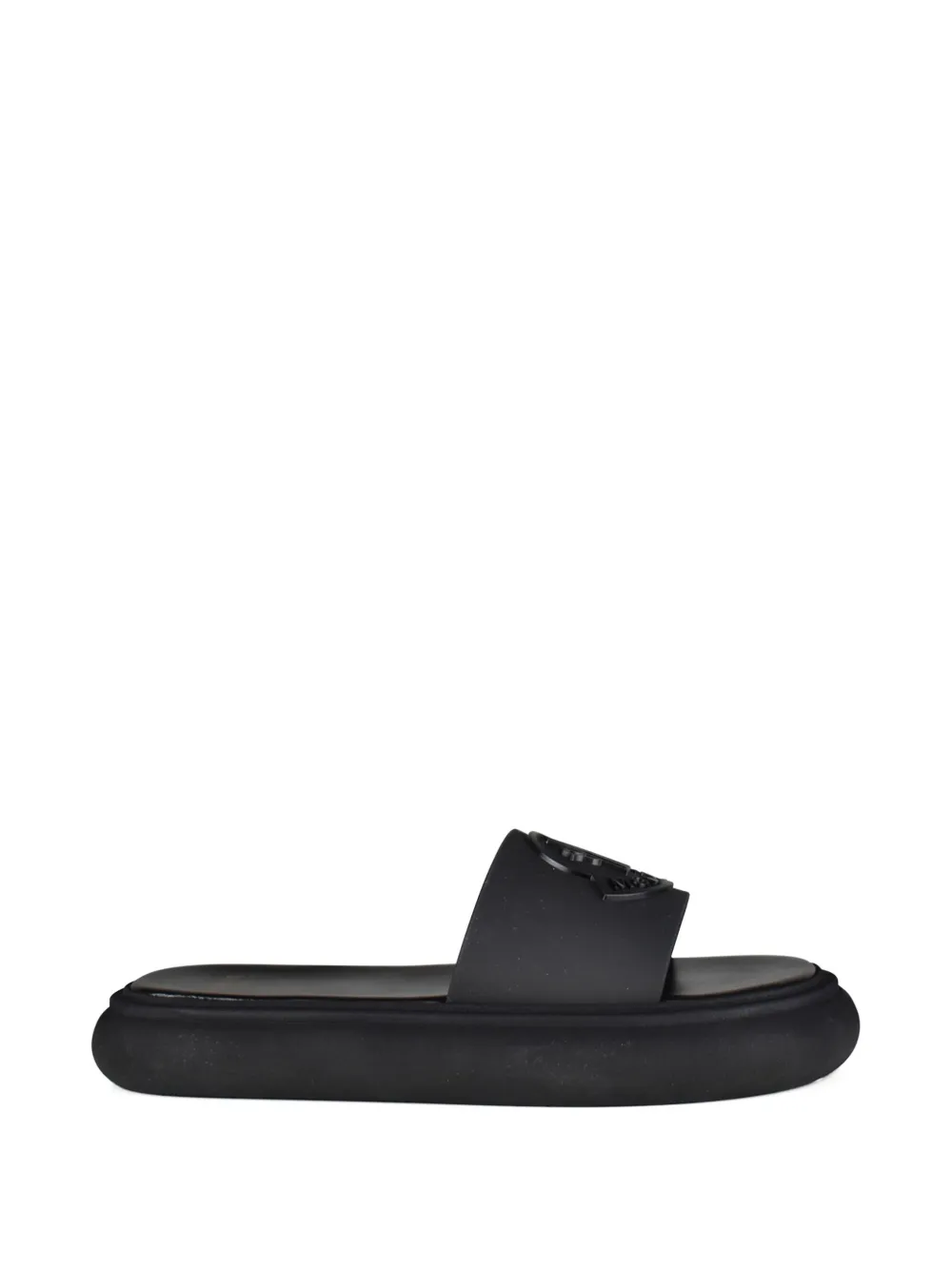 Moncler Slippers met logo Zwart