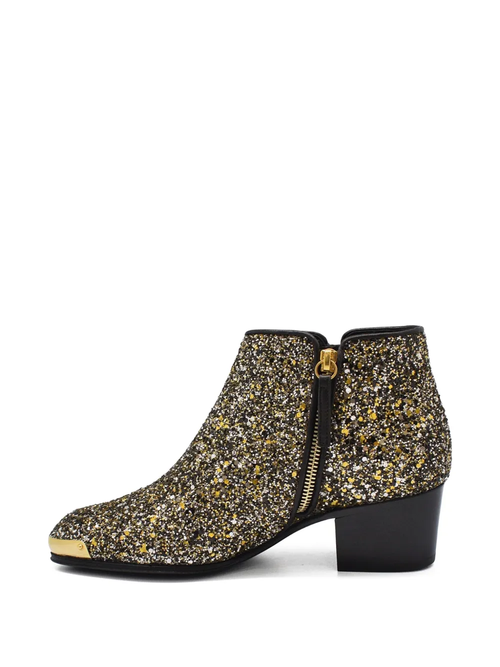 Giuseppe Zanotti Leren laarzen met glitter Zwart