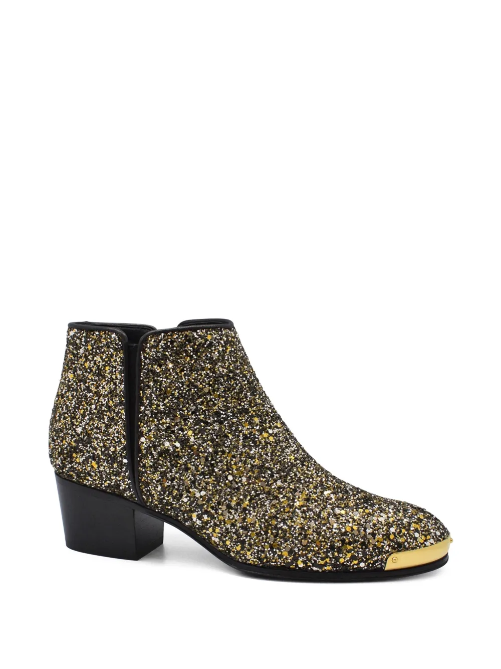 Giuseppe Zanotti Leren laarzen met glitter Zwart