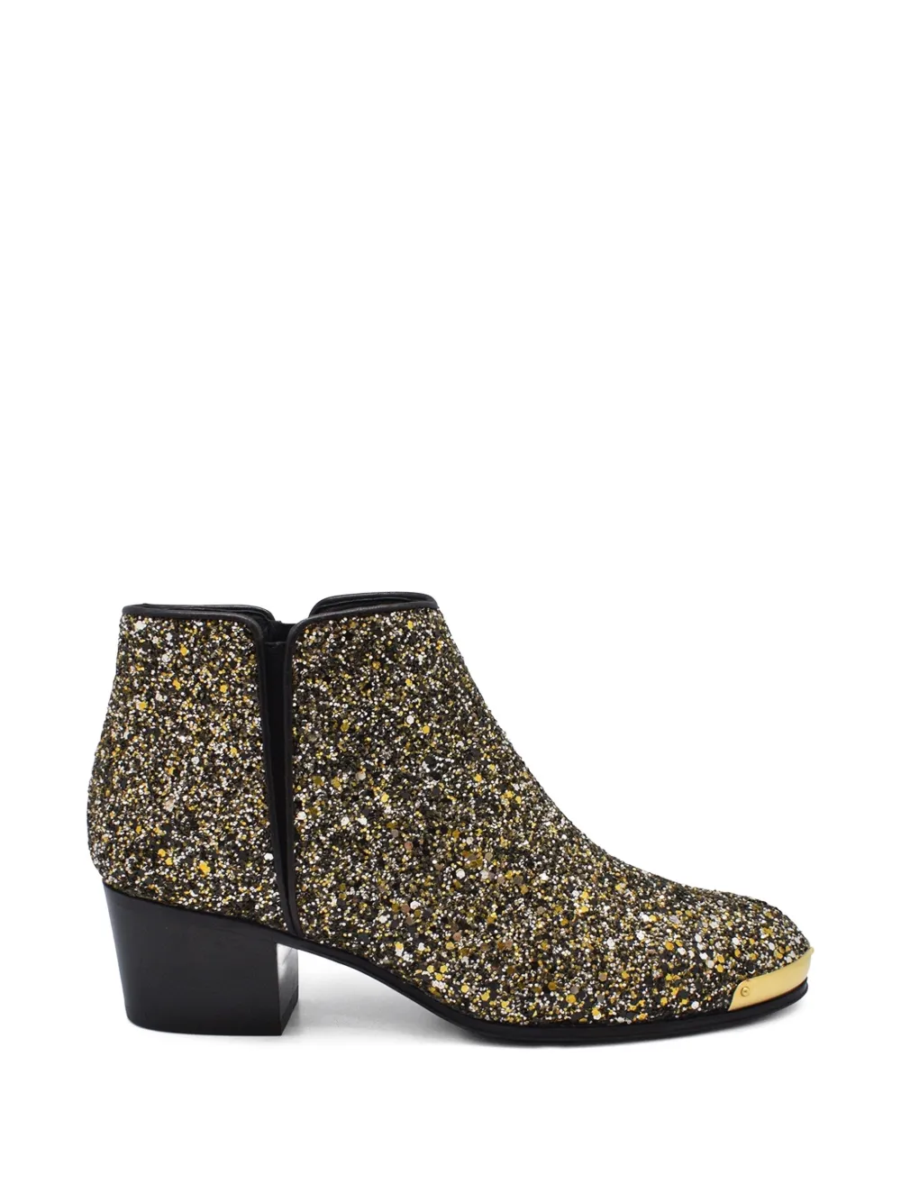 Giuseppe Zanotti Leren laarzen met glitter Zwart