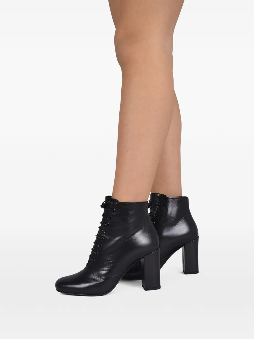 Saint Laurent Enkellaarzen met veters Zwart