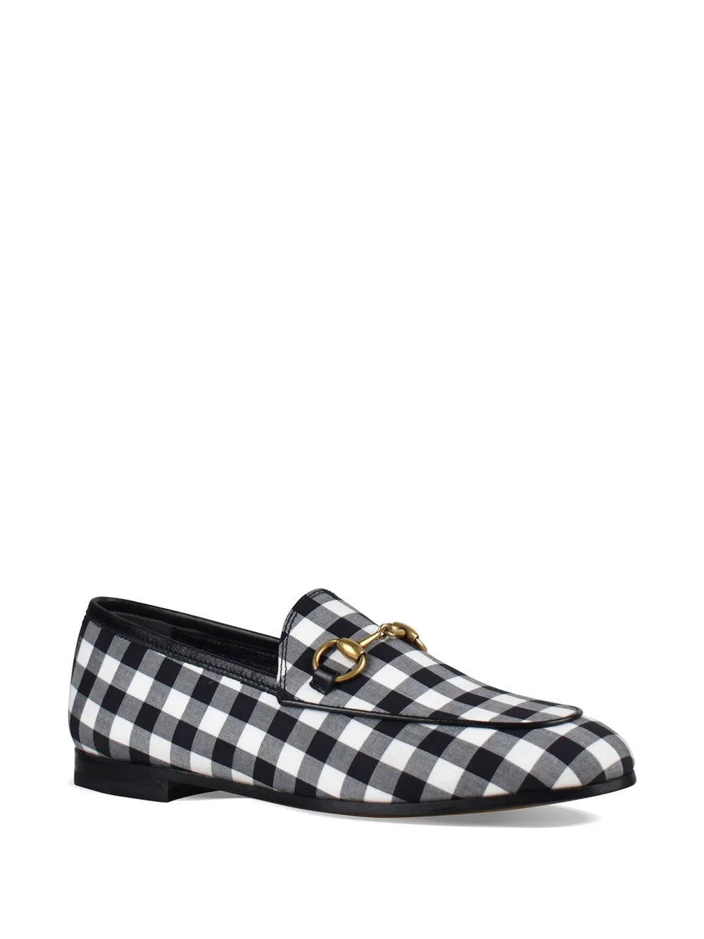 Gucci Horsebit gingham loafers Zwart