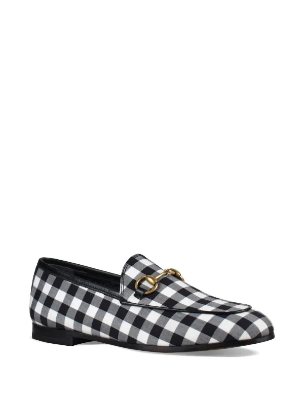 Gucci ホースビット ギンガムチェックローファー | ブラック | FARFETCH JP