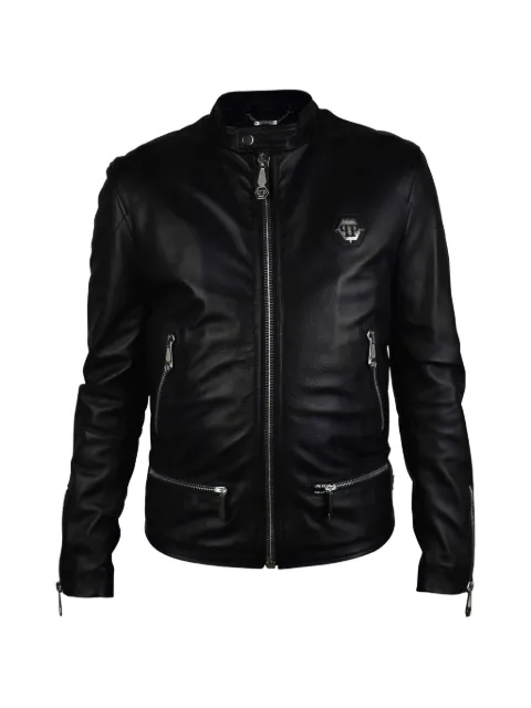 Philipp Plein zip fastening biker jacket