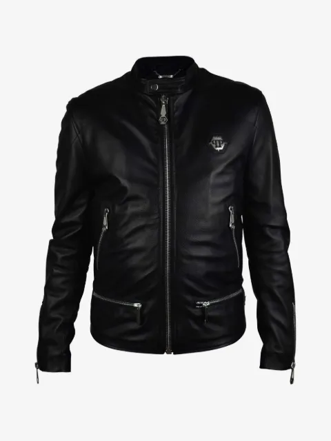 Philipp Plein zip fastening biker jacket