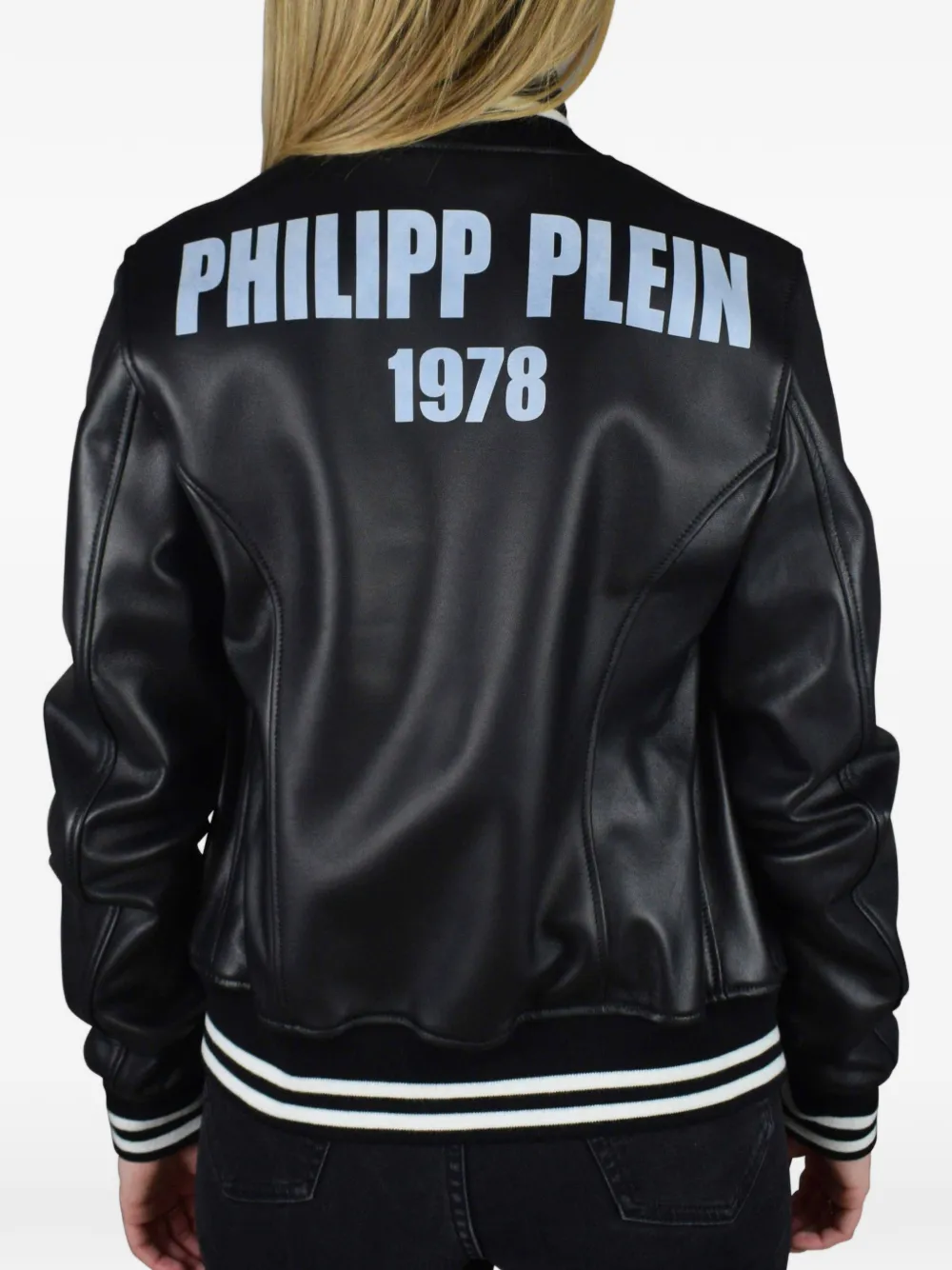 Philipp Plein Bomberjack met logodetail Zwart
