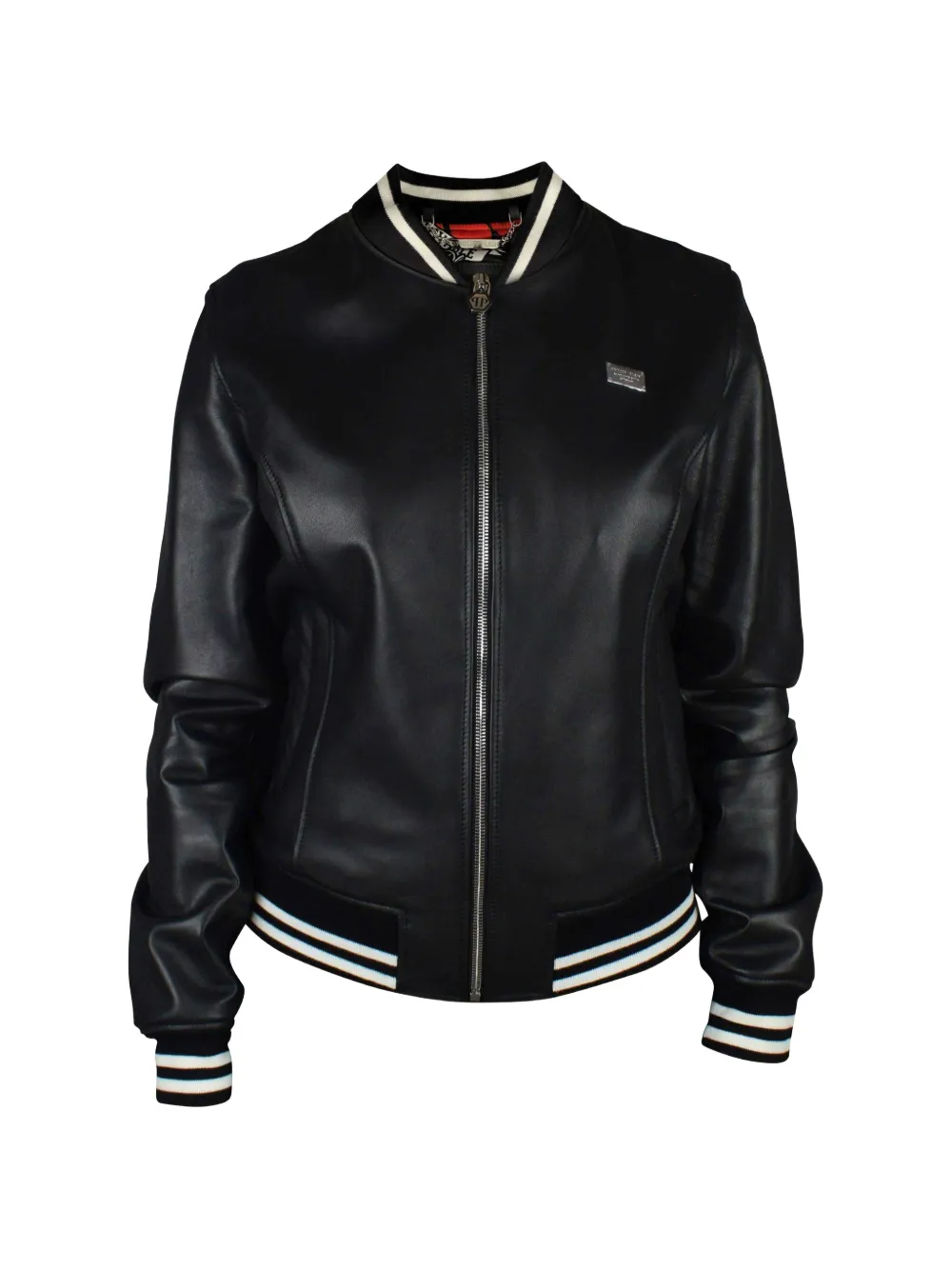 Philipp Plein Logo Detail Bomber Jacket In Black