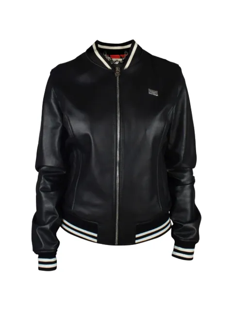 Philipp Plein logo detail bomber jacket