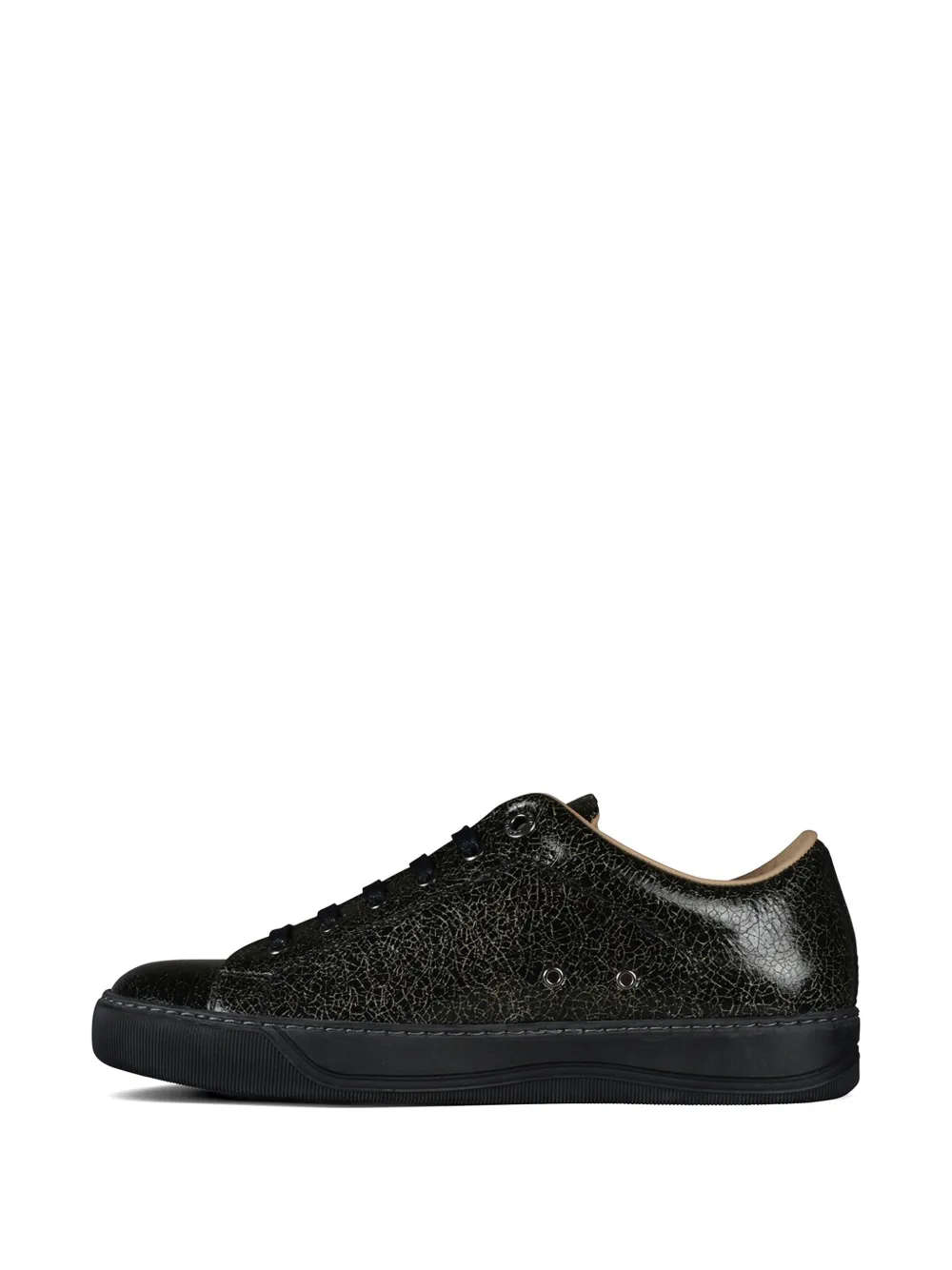 Lanvin DBB1 leren sneakers met gebarsten effect Zwart