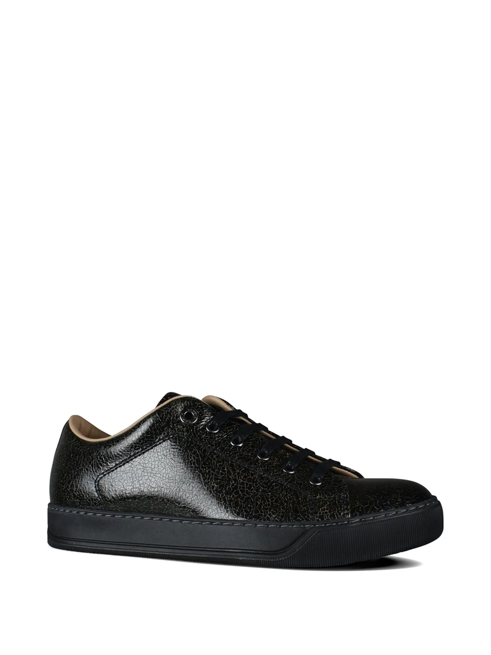 Lanvin DBB1 leren sneakers met gebarsten effect Zwart