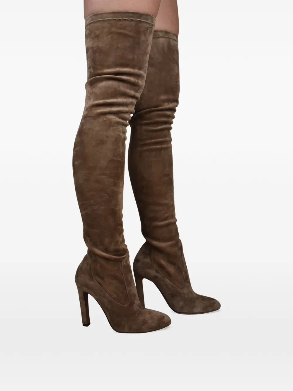 Lauren Ralph Lauren Overknee laarzen met ronde neus Bruin