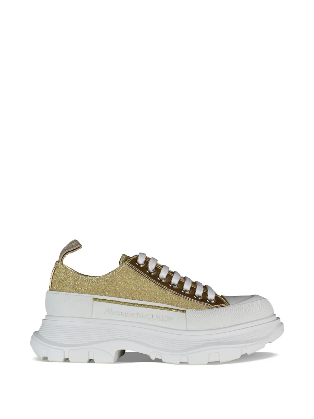 Alexander McQueen Tread Slick glitter-effect sneakers - Gold