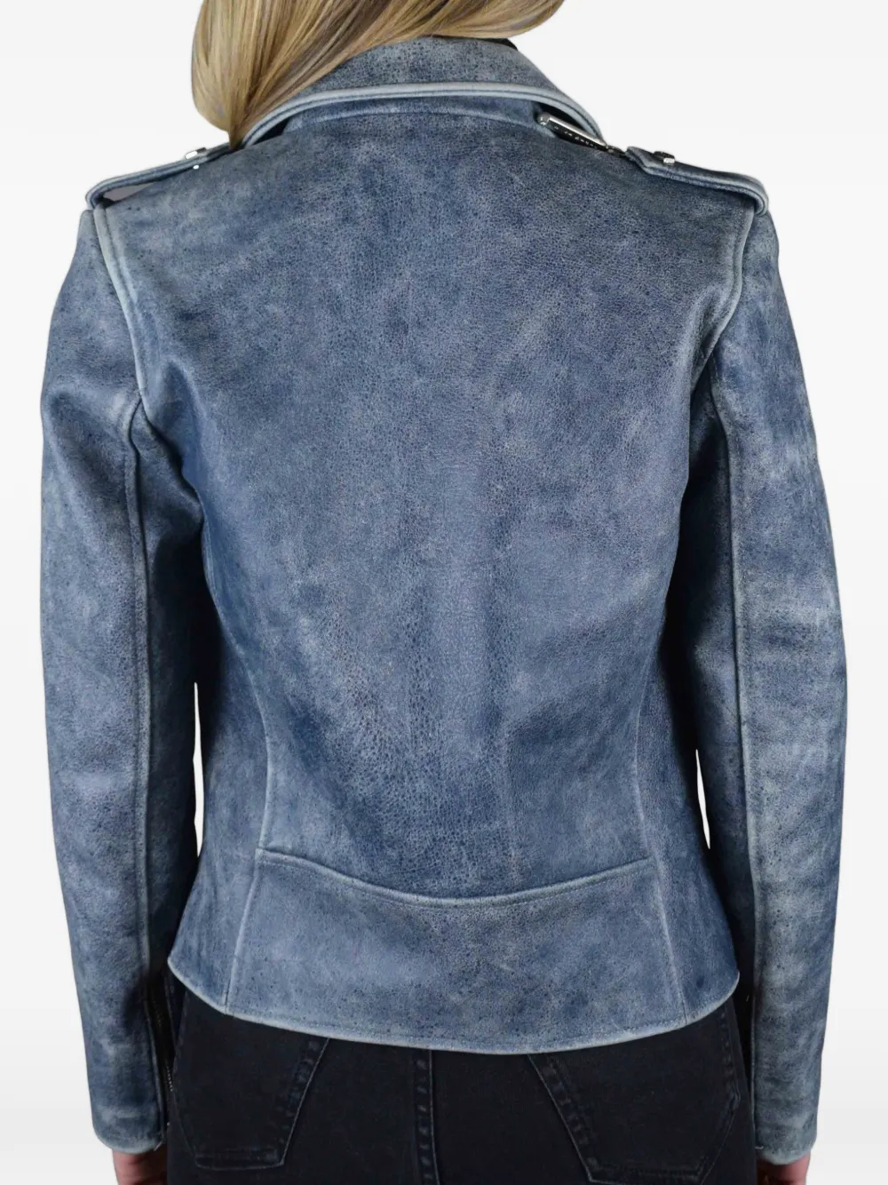 Philipp Plein Zilveren jack met rits Blauw