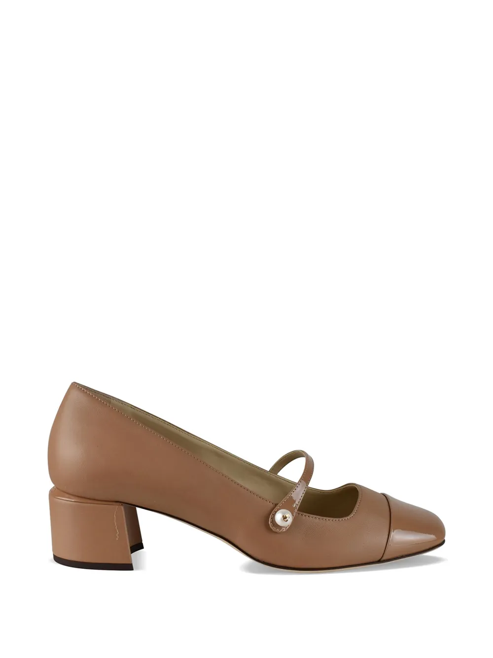 Jimmy Choo Elisa square-toe pearl heeled pumps - Neutrals