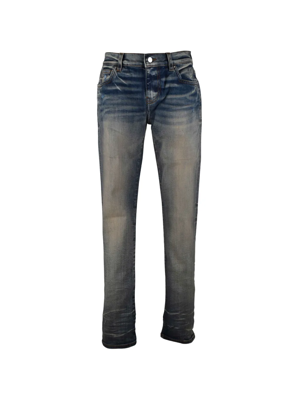 Amiri Kids' Faded Five-pocket Jeans In Blue