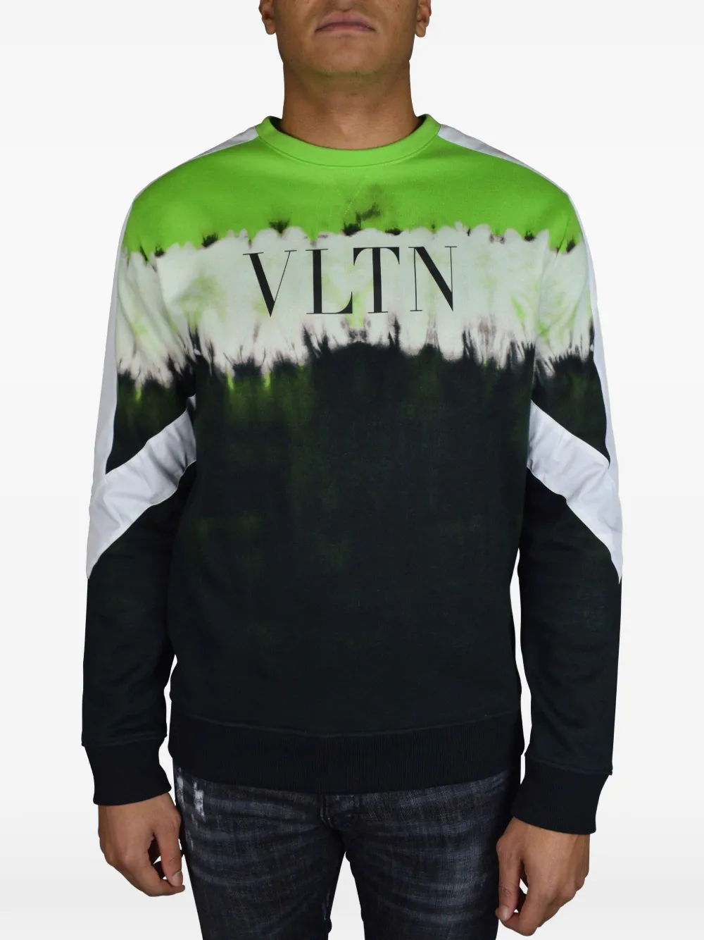 Valentino Garavani VLTN trui met tie-dye print Zwart