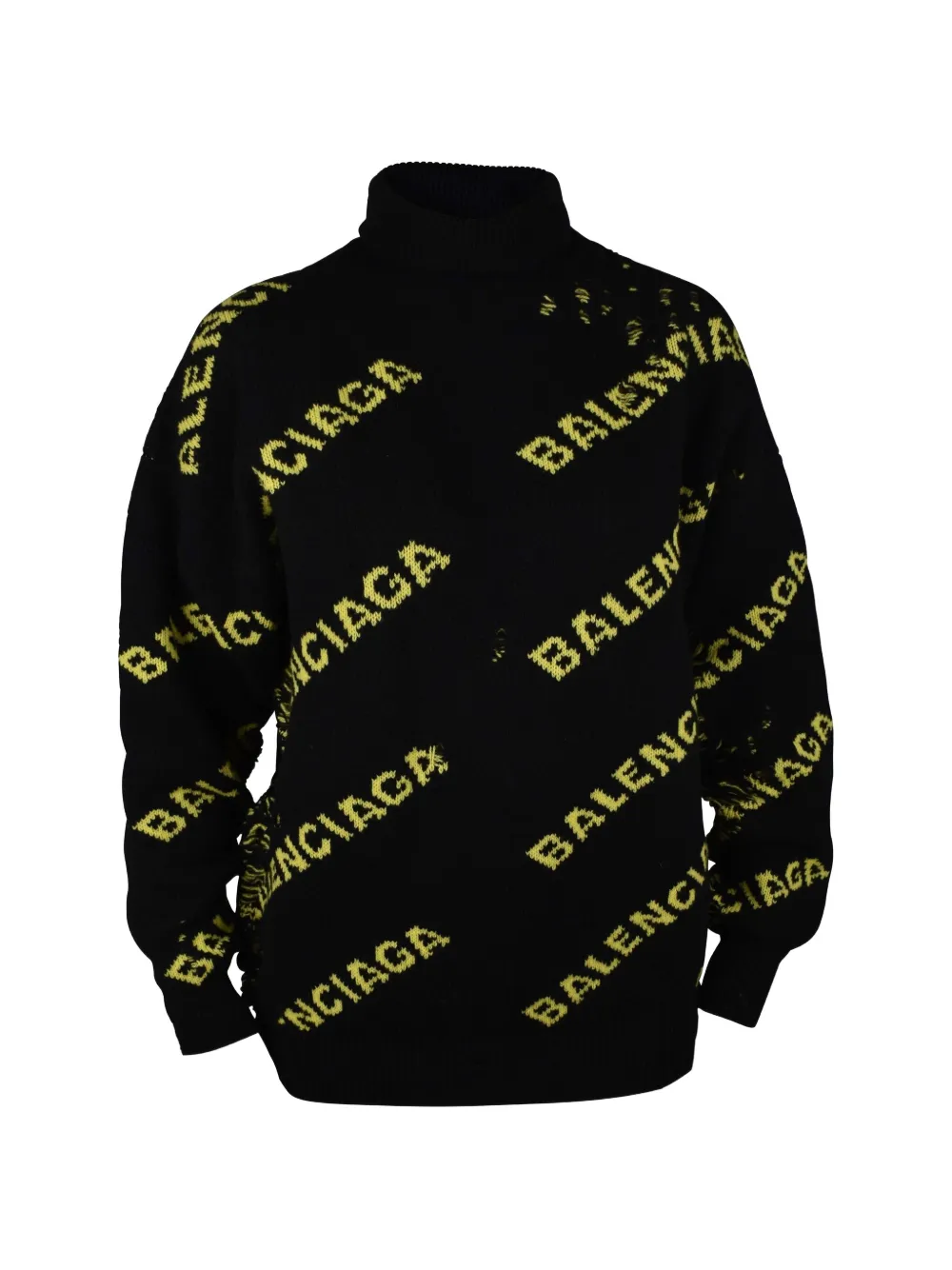 Balenciaga Rollkragenpullover mit Logo - Schwarz