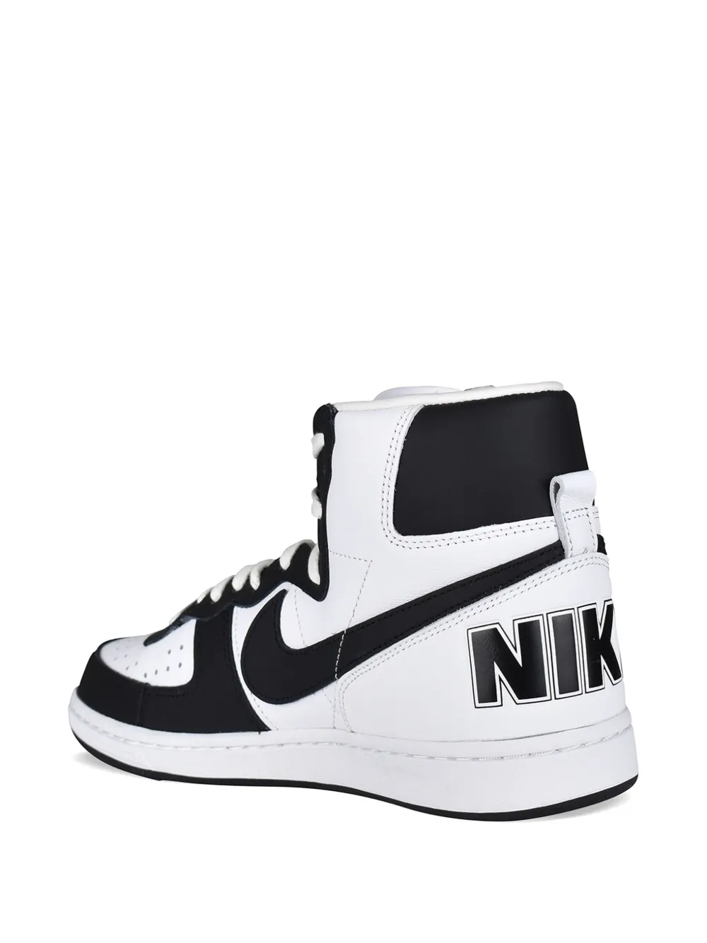 Comme des Garçons Homme x Nike high-top sneakers met Swoosh-logo Wit
