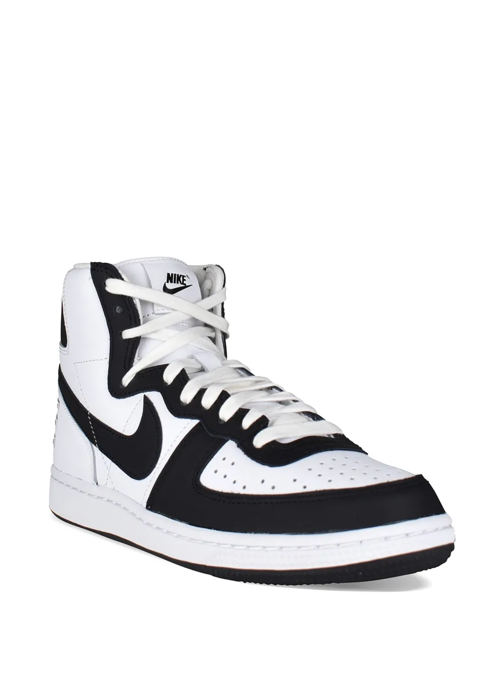 Comme des Garçons Homme x Nike high-top sneakers met Swoosh-logo Wit