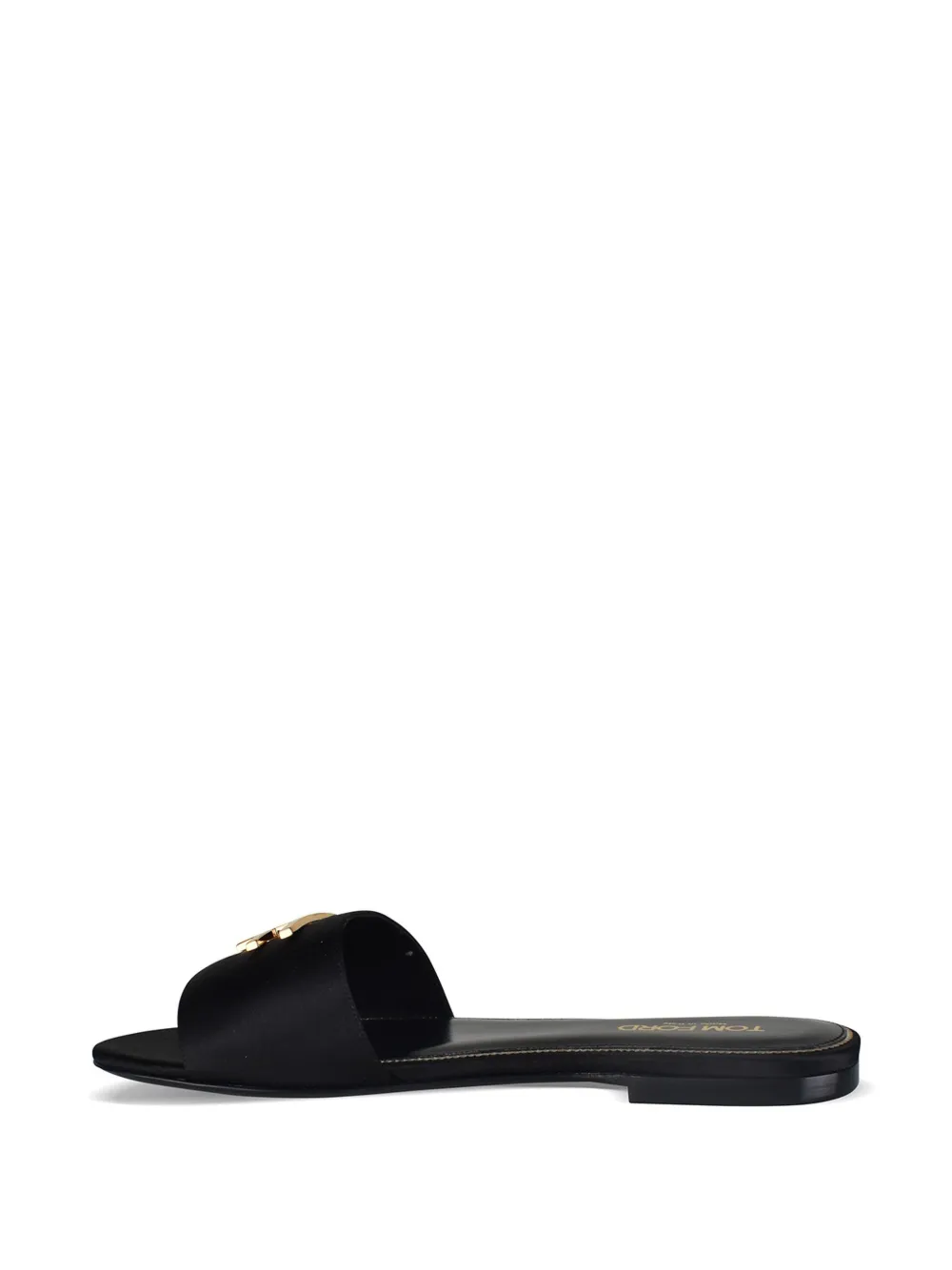TOM FORD Leren sandalen met logo-reliëf Zwart