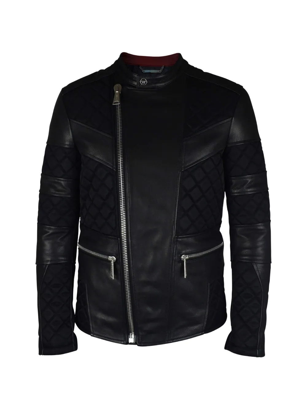 Philipp Plein Gesteppte Bikerjacke - Schwarz