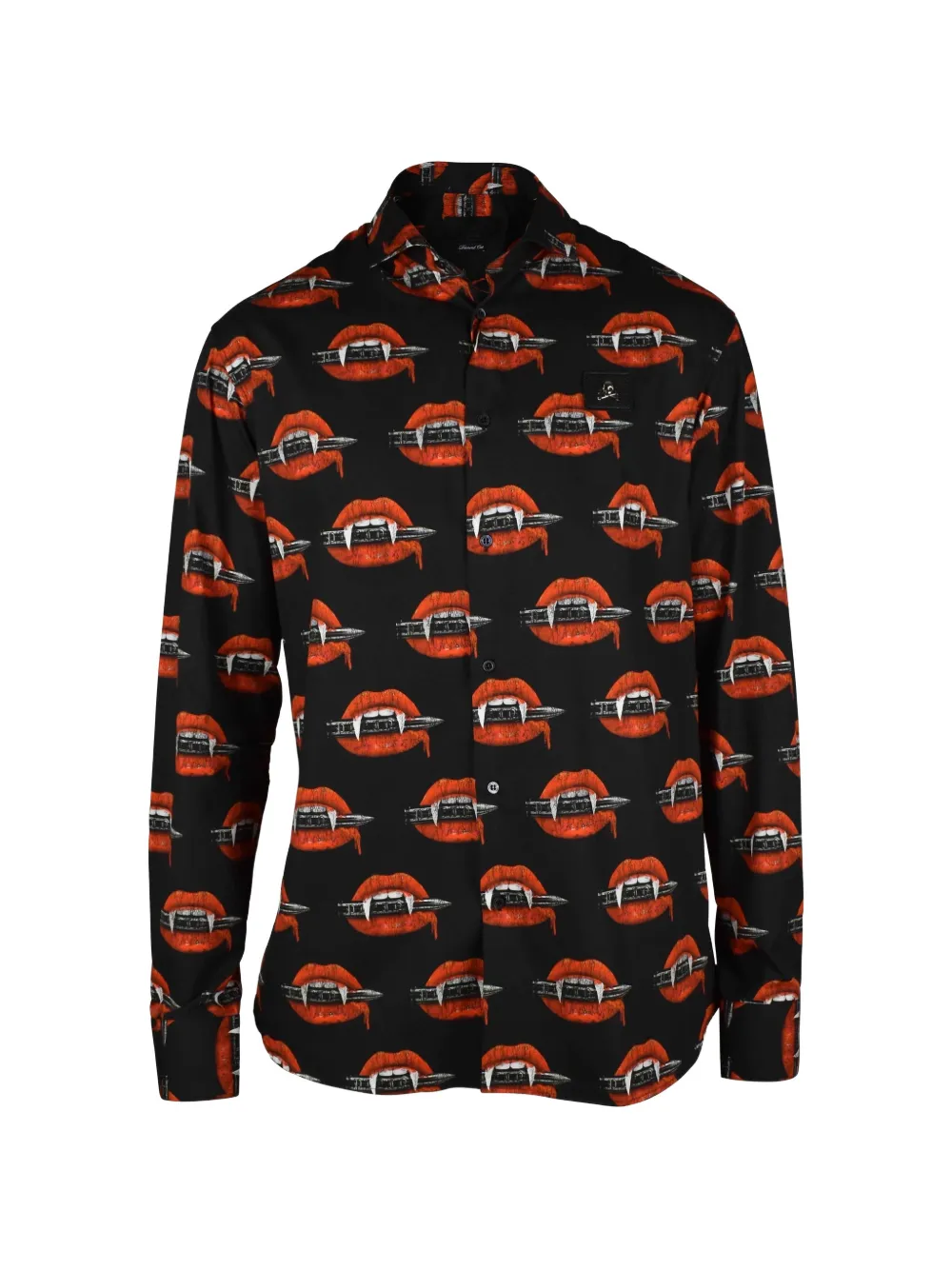 Philipp Plein Hemd mit Zahnrad-Print - Schwarz