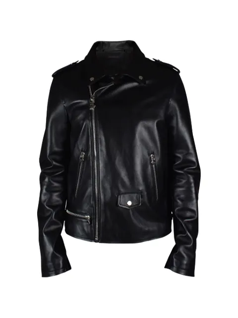 Philipp Plein zip leather biker jacket