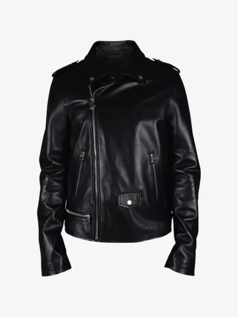 Philipp Plein zip leather biker jacket