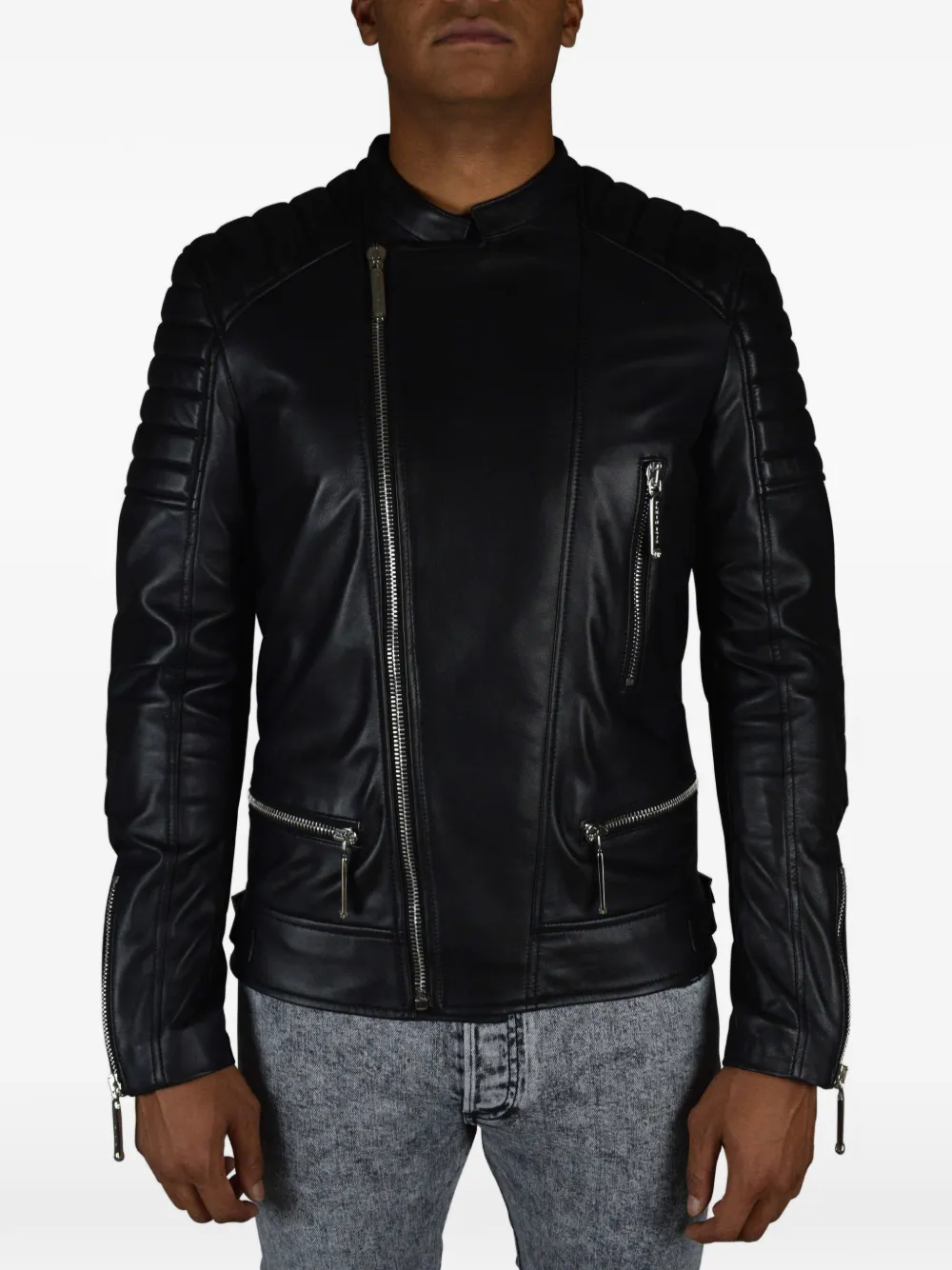 Philipp Plein Gewatteerd bikerjack Zwart