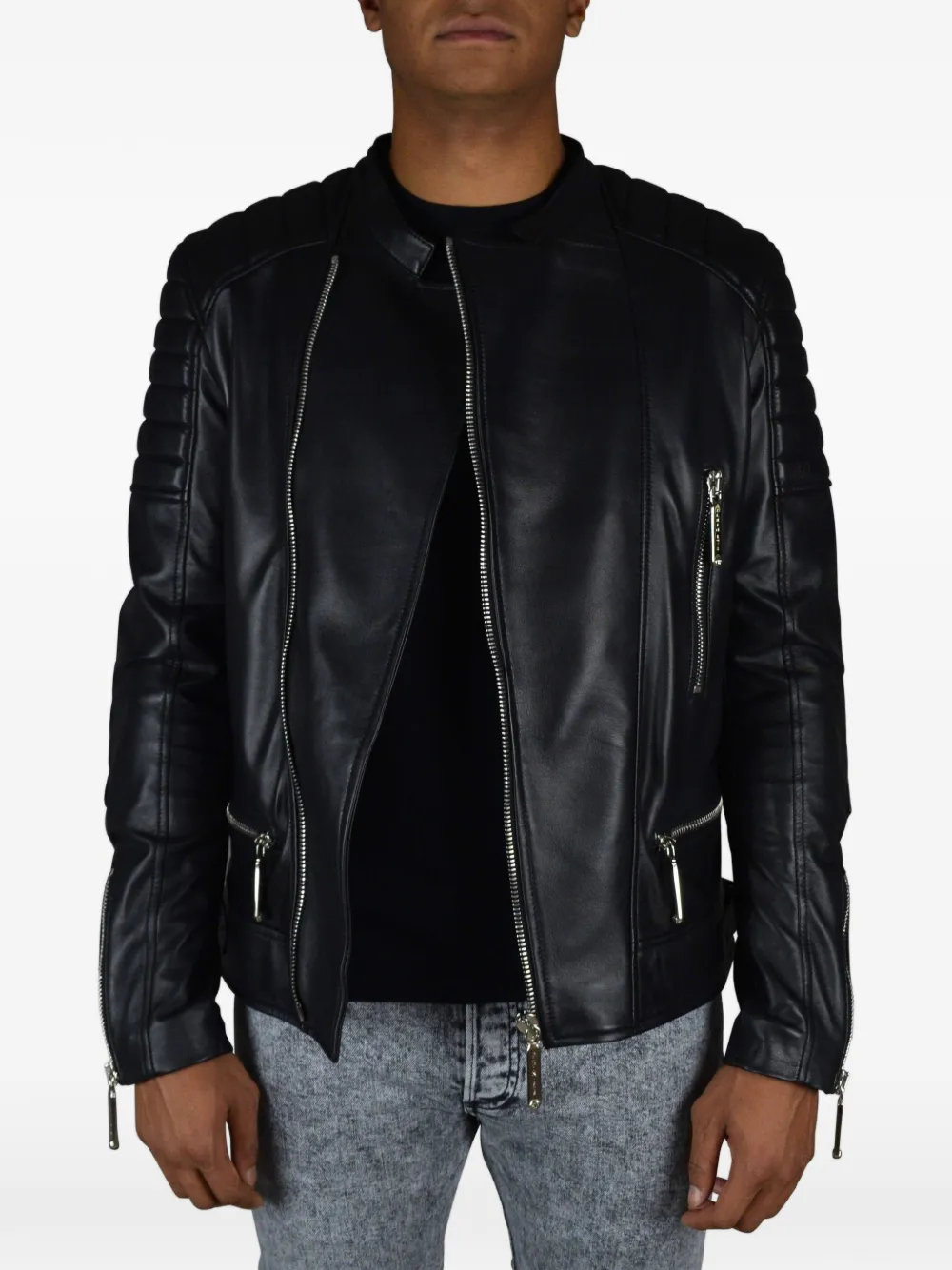 Philipp Plein Gewatteerd bikerjack Zwart