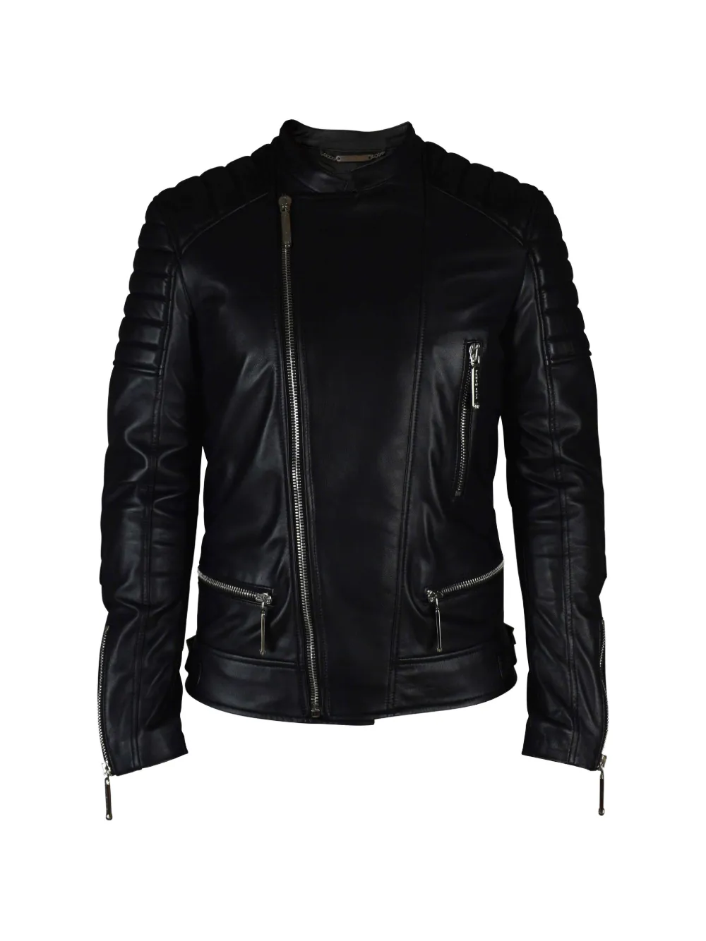 Philipp Plein Giacca biker trapuntata con zip - Nero
