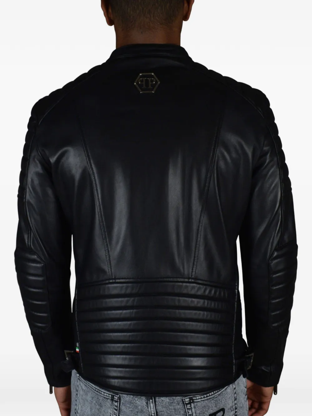 Philipp Plein Gewatteerd bikerjack Zwart
