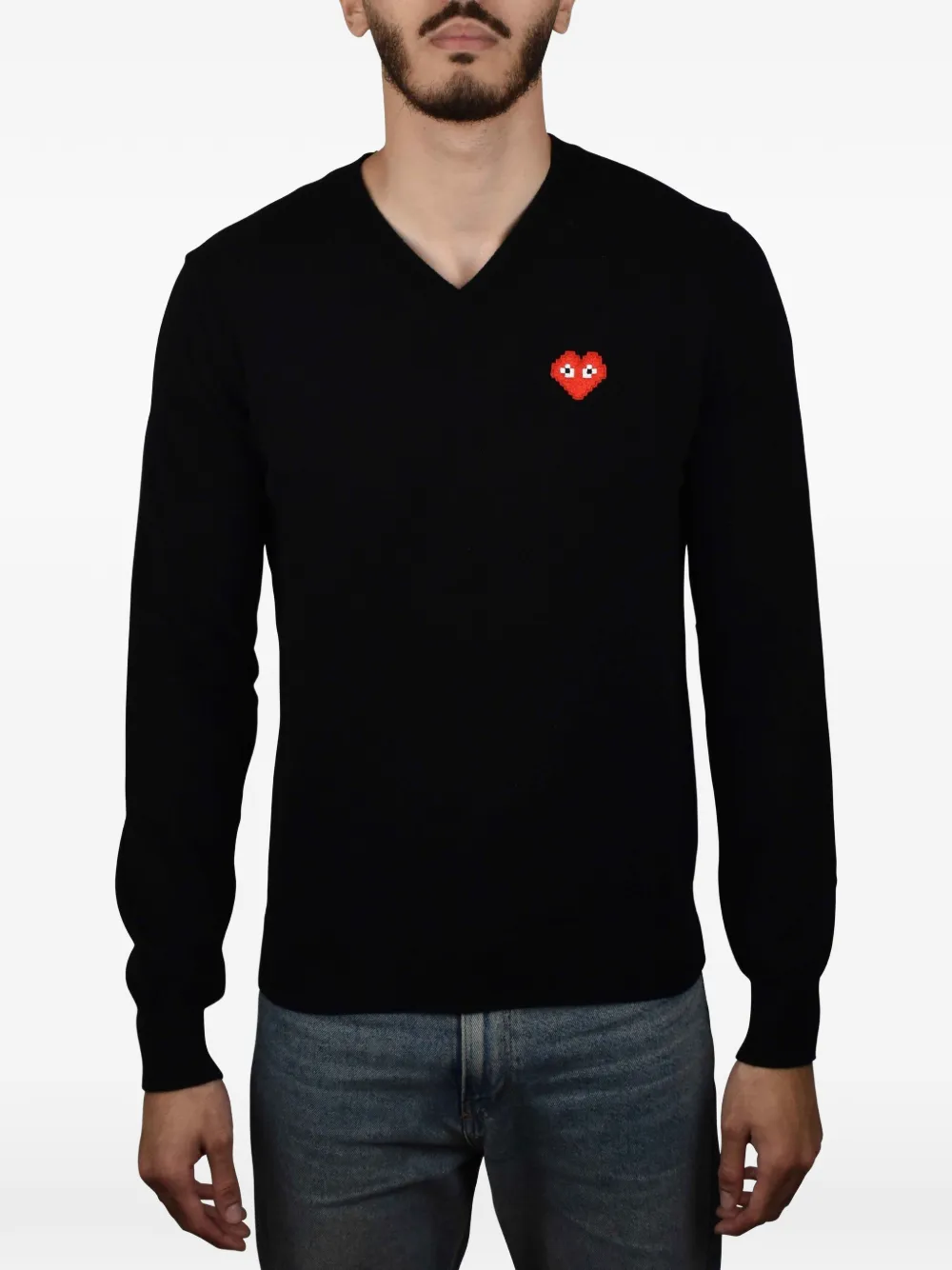 Comme Des Garçons Play Trui met V-hals Zwart