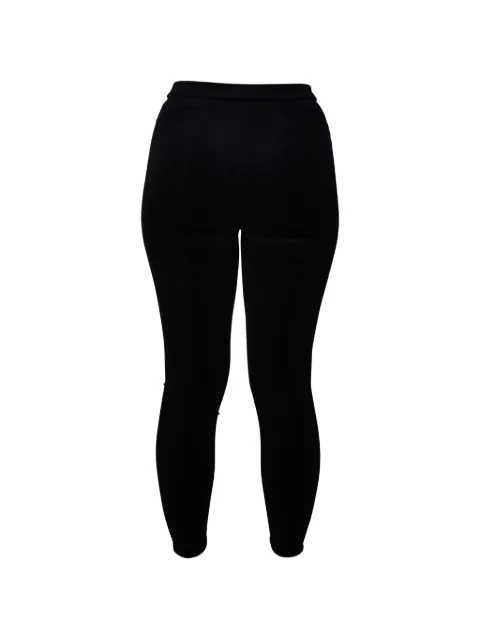 Saint Laurent pantalones con efecto terciopelo