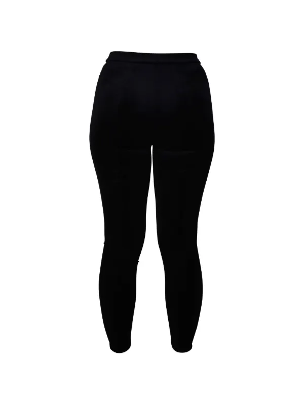 Saint Laurent Velvet-effect Trousers in Black