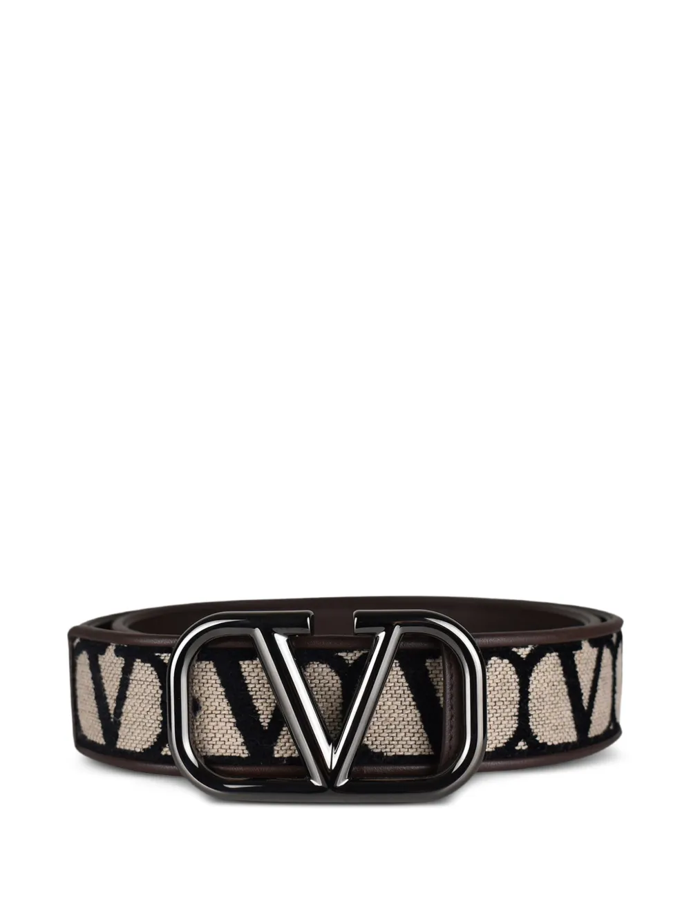 Valentino Garavani Canvas-Gürtel mit Monogramm - Nude