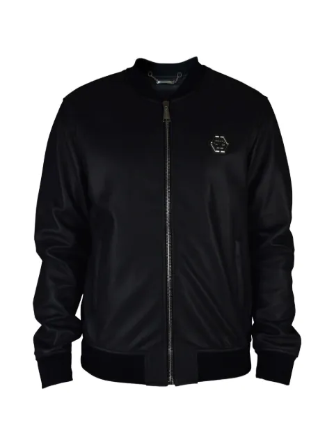 Philipp Plein chamarra bomber con placa del logo